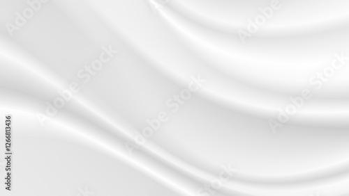 Abstract wrinkles white silk cloth fabric wave overlapping with light and shadow. white and gray texture background. copy space for web design. vector illustration	