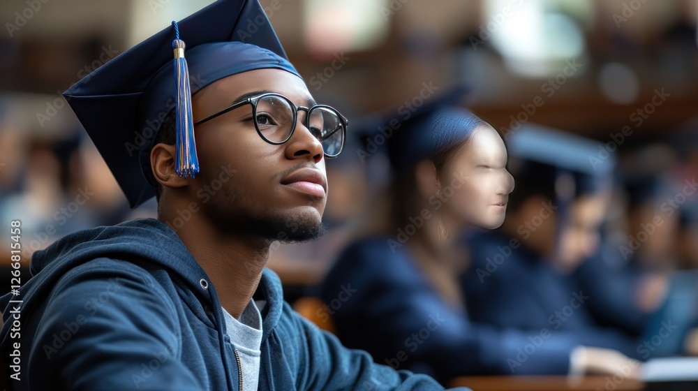 Fototapeta premium Hopeful Graduate: A Portrait of Academic Achievement