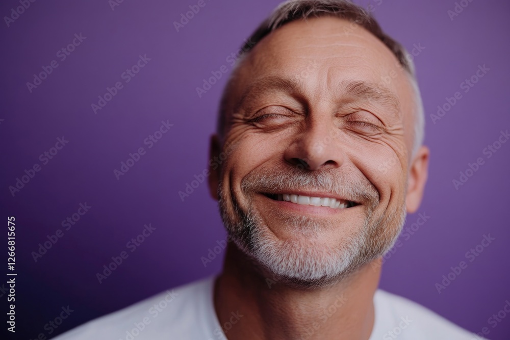 Obraz premium A close-up shot of a person with their eyes shut, focusing on the facial expression and skin details