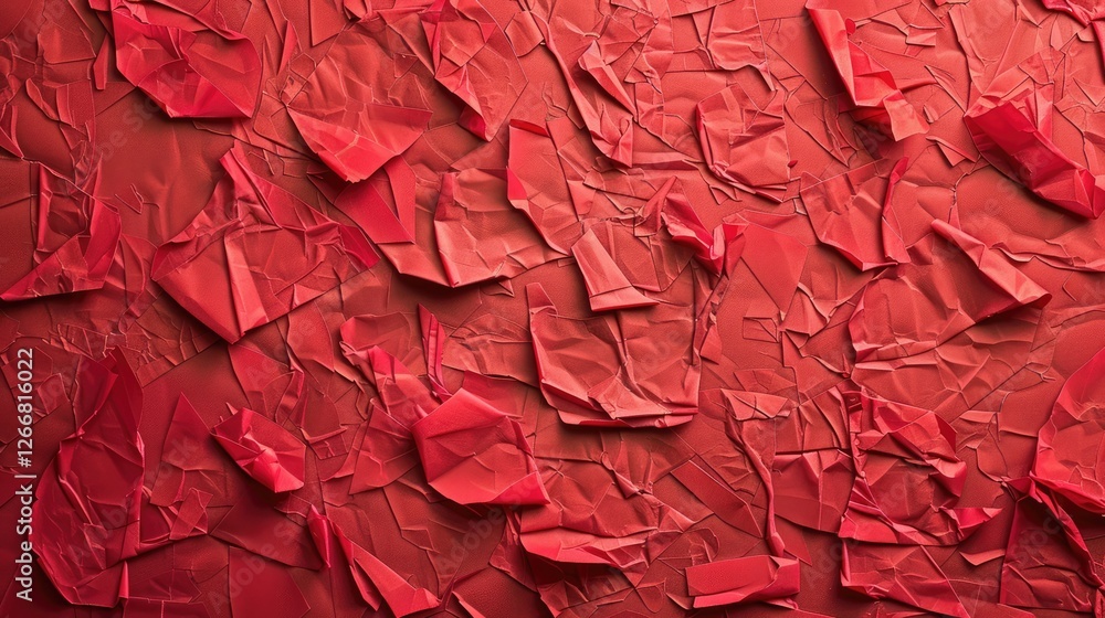 Crumpled red paper background showcasing texture and depth, ideal for creative design and artistic projects (1) Crumpled red paper background showcasing texture and depth, ideal for creative design and artistic projects (1)