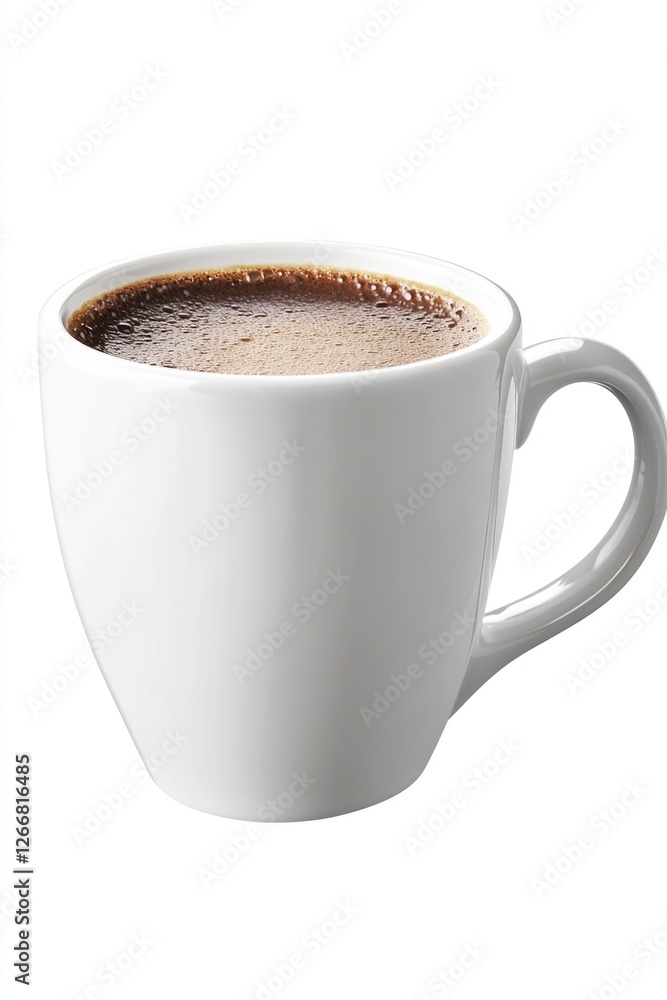 Obraz premium A cup of hot chocolate against a clean white background, perfect for promotional use or as a visual aid