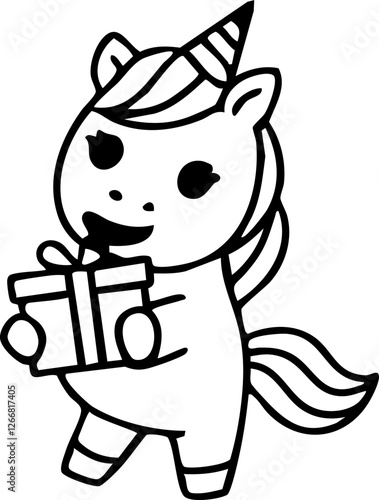 Cute Unicorn Character Handdrawn