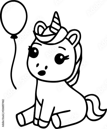 Cute Unicorn Character Handdrawn