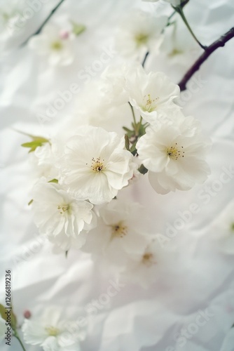 A close-up shot of a bunch of white flowers