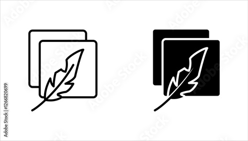 fabric with feather filler icon set, high comfort structure, less weight, vector illustration on white background.