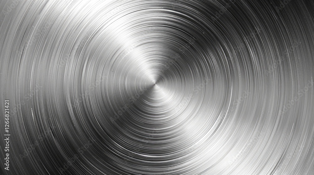 Close-up view of a polished metallic surface with swirling patterns, reflecting light, creating an artistic effect