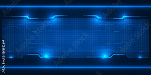 Futuristic frame,screen,panels,border and windows for head up display or dashboard control and technology background.Future sci fi tech style design concepts.Vector illustrations.