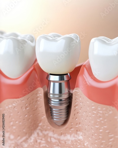 Dental Implant Procedure Visualization with Detailed Oral Anatomy