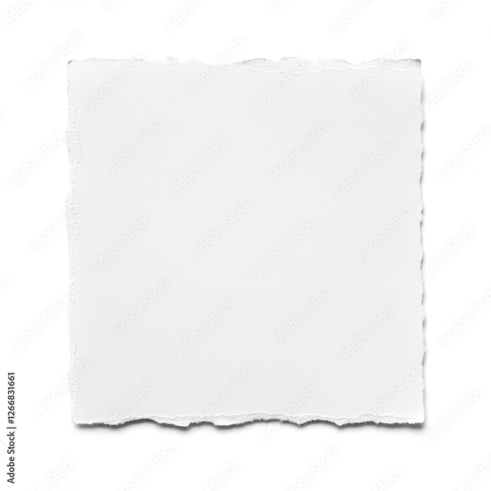 Photograph of a blank white sheet of paper with uneven, jagged edges, showing a rough, textured surface and placed on a solid white background.
Photograph of a blank white sheet of paper with uneven, jagged edges, showing a rough, textured surface and placed on a solid white background.