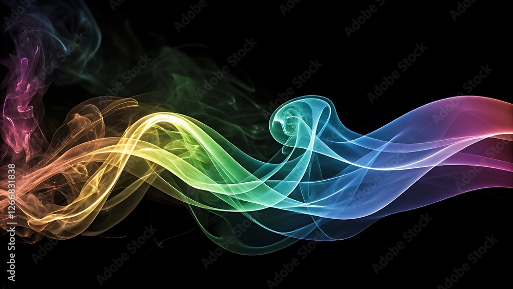Obraz premium Vibrant Colorful Smoke Trails with Rainbow Spectrum and Luminous Neon Colors in a Futuristic, Psychedelic Abstract Art