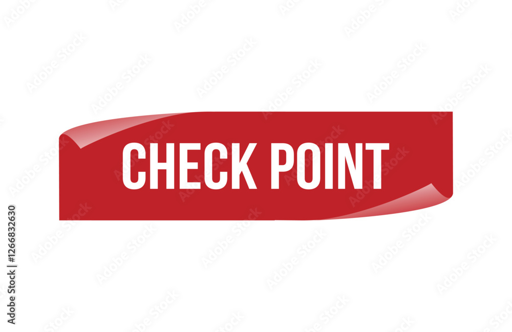 Red banner check point isolated on white background. Red banner check point isolated on white background.