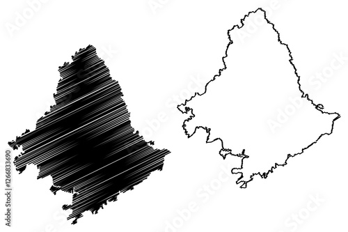 Rowan County, Kentucky (U.S. county, United States of America, USA, U.S., US) map vector illustration, scribble sketch Rowan map