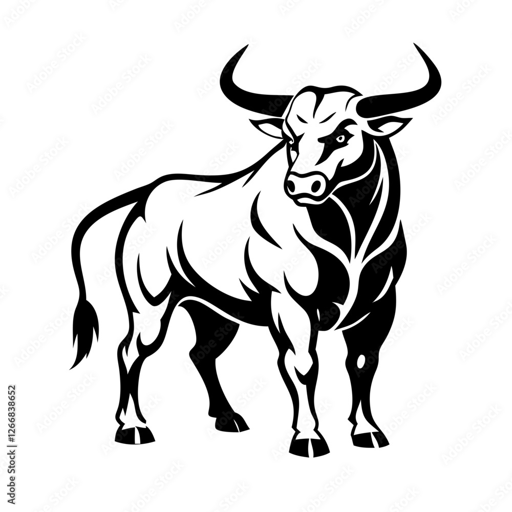 A legendary bull icon evoking ancient gods, power, and mythical strength A legendary bull icon evoking ancient gods, power, and mythical strength