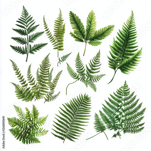 green fern leaves