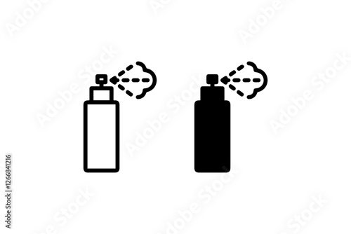 Spray bottle icons in black and white Vector