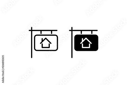 Real Estate For Sale Sign Icon Vector