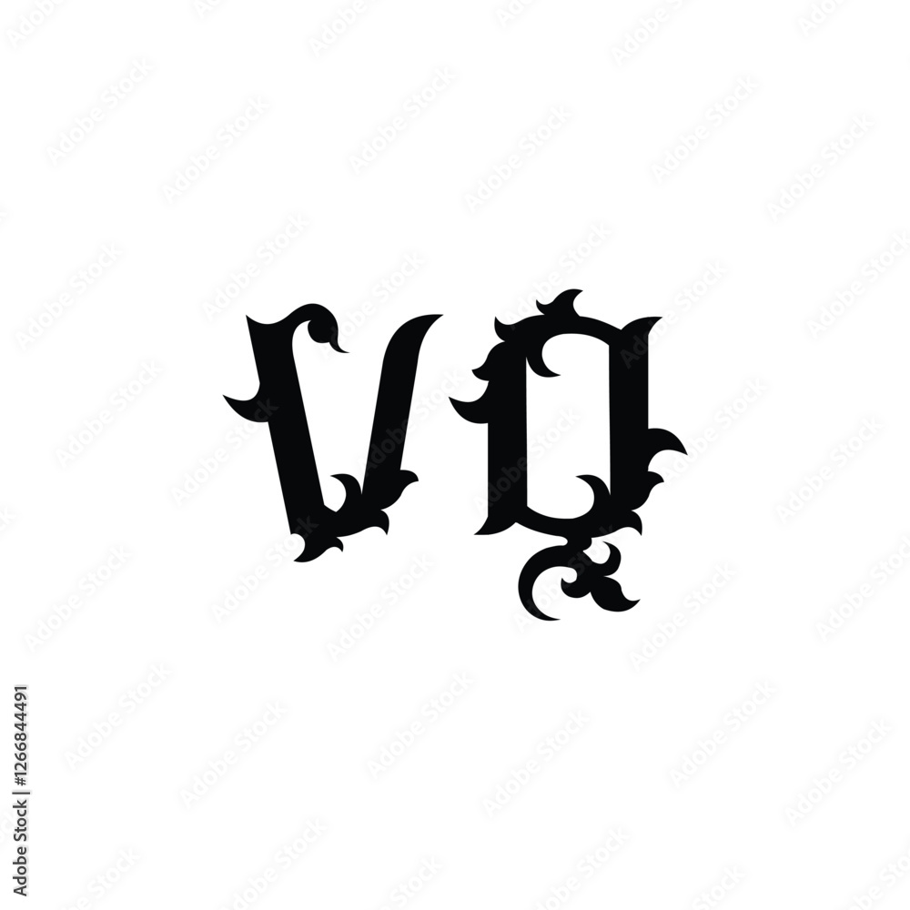 VQ monogram logo design letter text name symbol monochrome logotype alphabet character simple logo VQ monogram logo design letter text name symbol monochrome logotype alphabet character simple logo