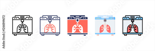 Bioprinting Multistyle Icon Set