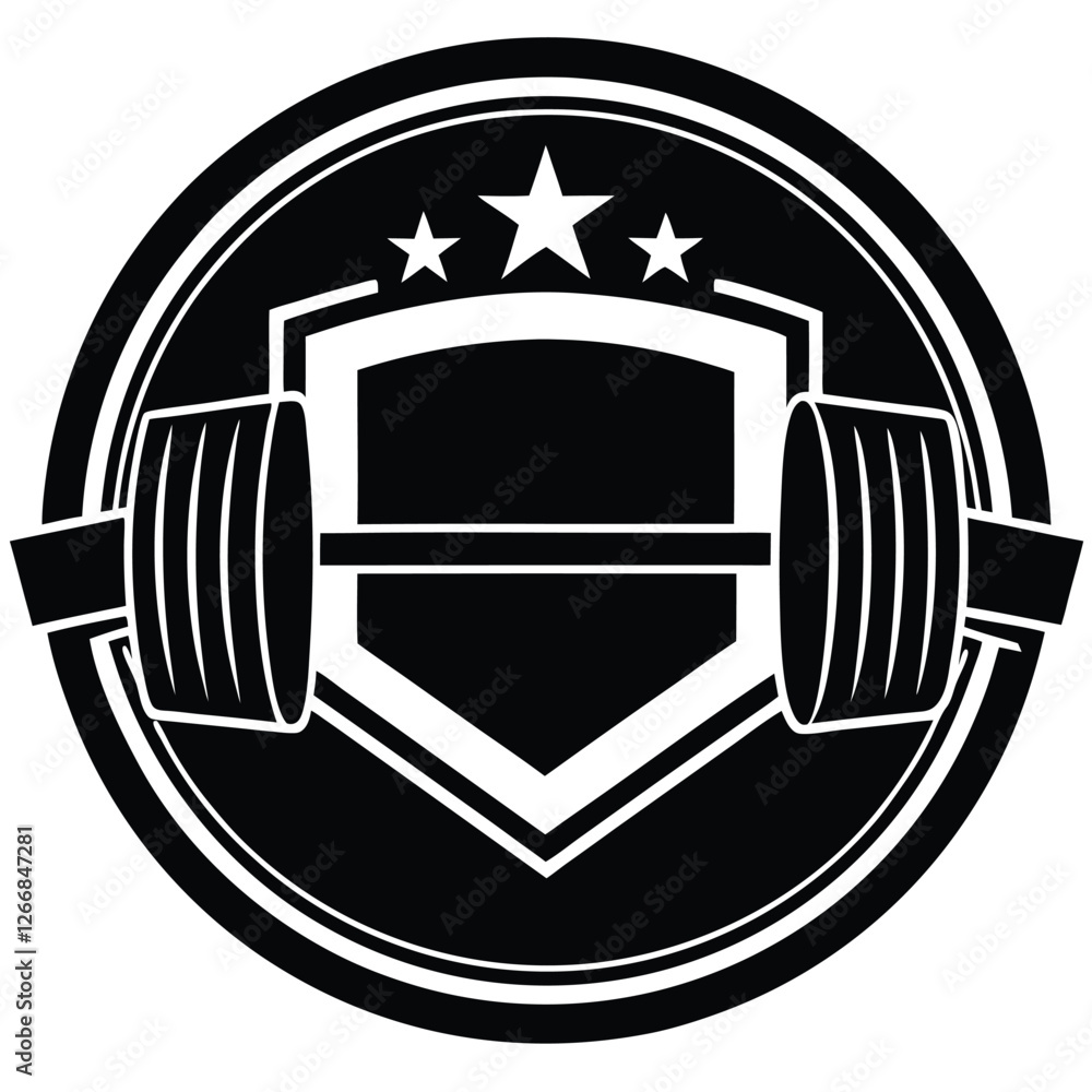Obraz premium Gym logo icon silhouette