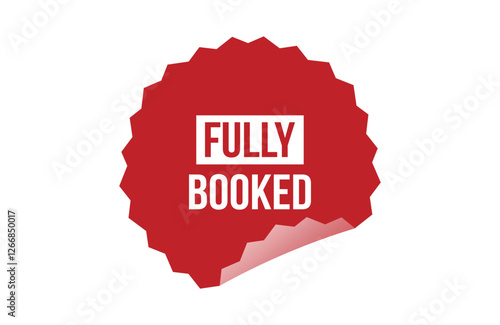 Fully booked red ribbon label banner.