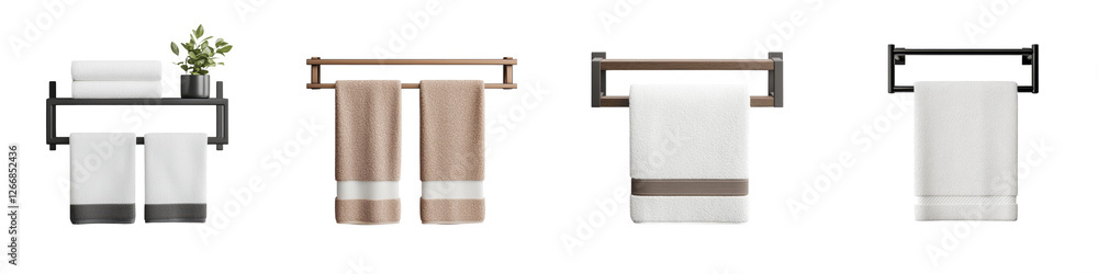 Obraz premium Sleek and Stylish Bathroom Towel Racks for Modern Home Decor Elegant and Functional Towel Holders for Bathrooms Offering Minimalist Design and Efficient Organization