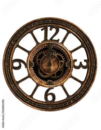 antique Victorian-style steampunk wall clock