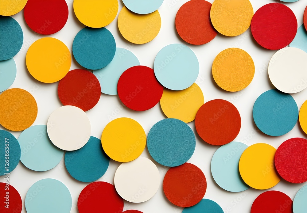 Fototapeta premium Colorful Paper Circles on White Background for Creative Design Use