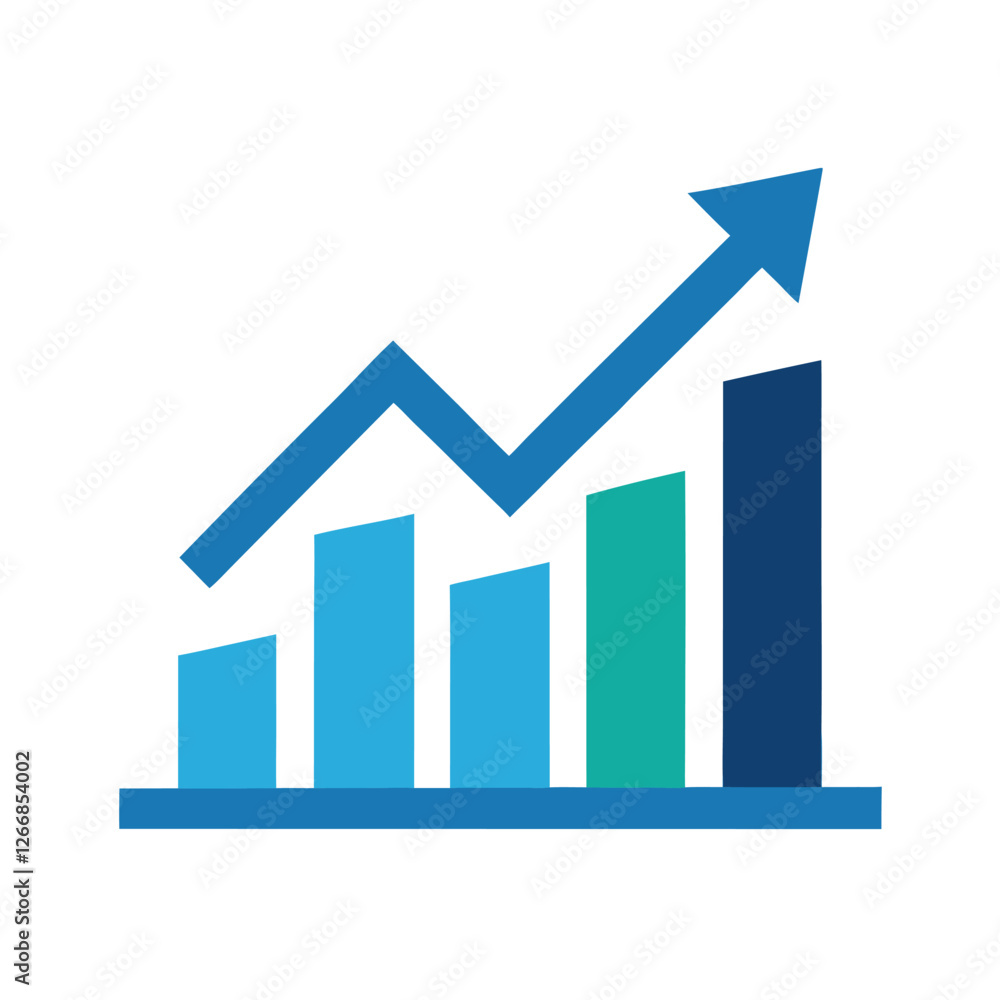 Growing Graph Icon Vector Design - Simple and Detailed Growing Graph Icon Vector Design - Simple and Detailed