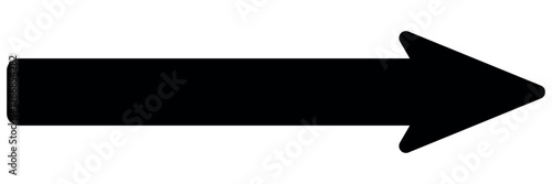 large size black long arrow. Straight long arrow icon. black long arrow pointing to right site in isolated background. Bold thine long arrow.