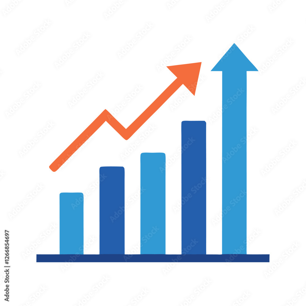 Growing Graph Icon Vector Design - Simple and Detailed Growing Graph Icon Vector Design - Simple and Detailed