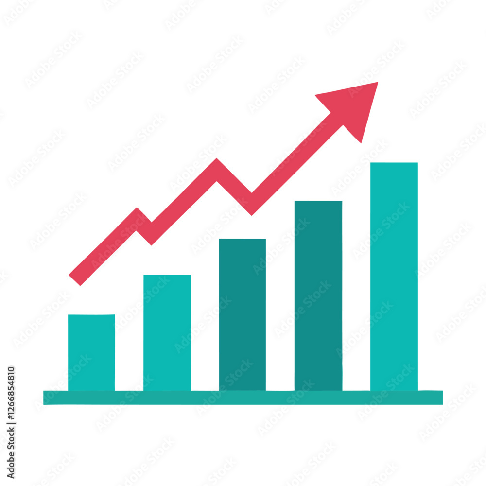 Growing Graph Icon Vector Design - Simple and Detailed Growing Graph Icon Vector Design - Simple and Detailed