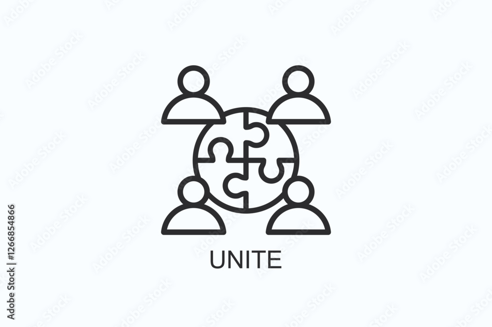 Unite Icon Or Logo Isolated Illustration Unite Icon Or Logo Isolated Illustration
