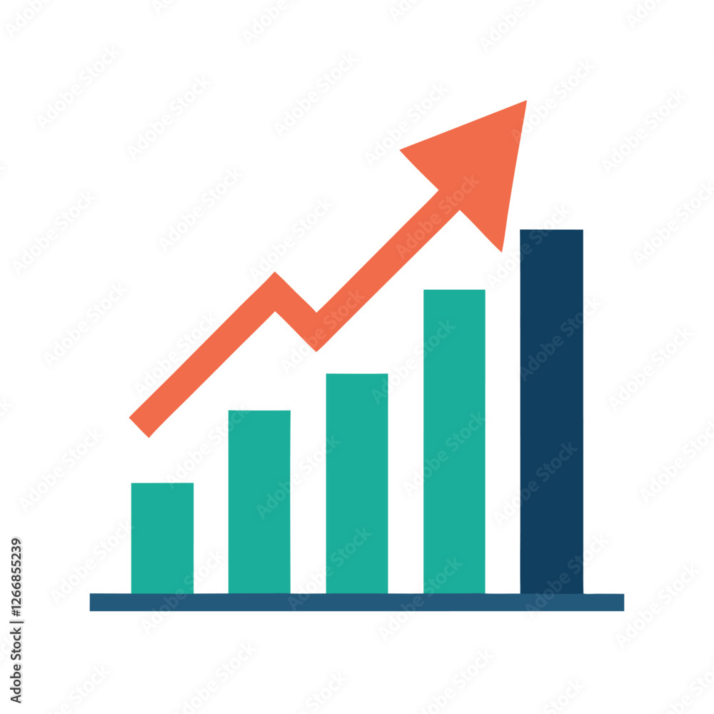 Growing Graph Icon Vector Design - Simple and Detailed Growing Graph Icon Vector Design - Simple and Detailed