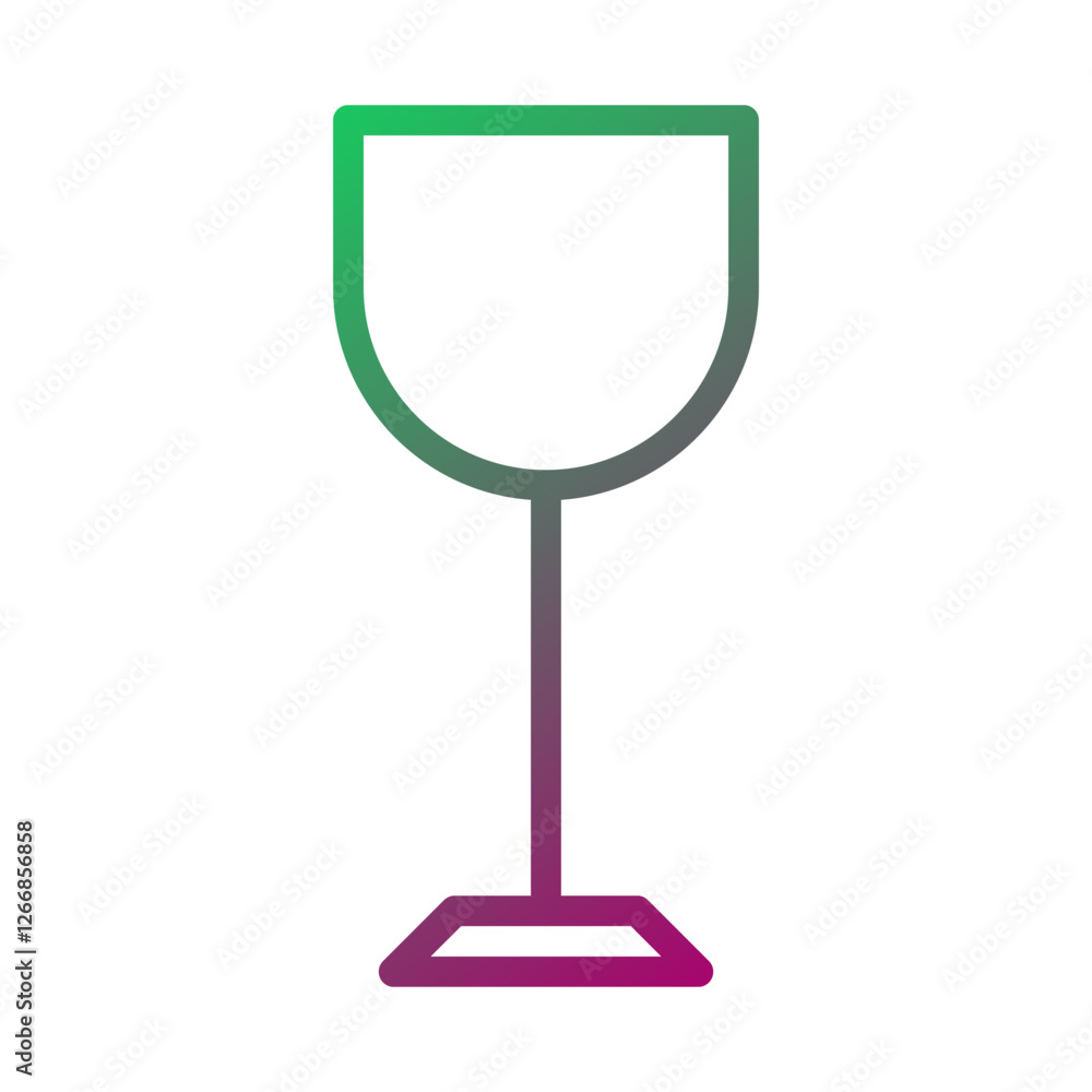 Gradient Wine Glass Minimalist Line Art Icon Gradient Wine Glass Minimalist Line Art Icon