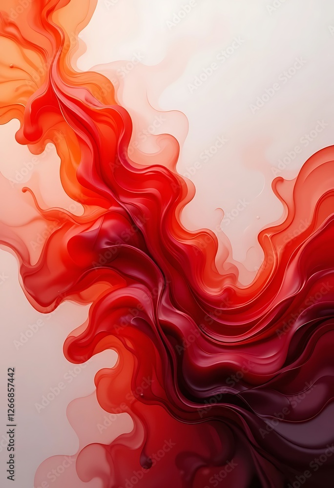 Fluid Crimson Cascade, A Dynamic Abstract Expression of Passion and Energy Fluid Crimson Cascade, A Dynamic Abstract Expression of Passion and Energy