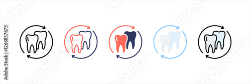 Dental Care Multistyle Icon Set