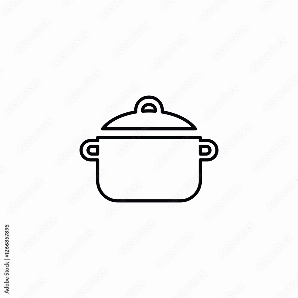 Cooking pot kitchen utensil icon vector sign Cooking pot kitchen utensil icon vector sign