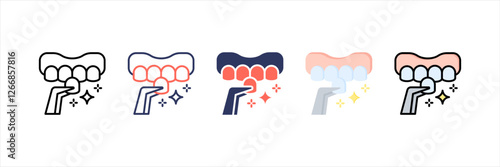 Dental Veneer Multistyle Icon Set