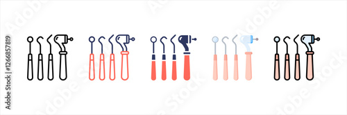 Dental Equipment Multistyle Icon Set