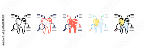 Dental Checkup Multistyle Icon Set