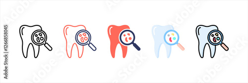 Dental Check Multistyle Icon Set
