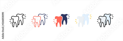 Dental Caries Multistyle Icon Set