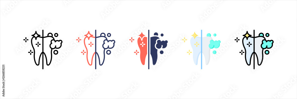 Dental Hygiene Multistyle Icon Set Dental Hygiene Multistyle Icon Set