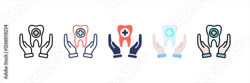 Dental Care Multistyle Icon Set