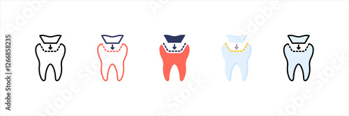 Tooth Filling Multistyle Icon Set