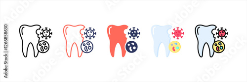 Bacteria Multistyle Icon Set