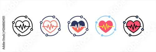 Cardio Vascular Multistyle Icon Set