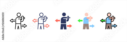 Stretching Multistyle Icon Set