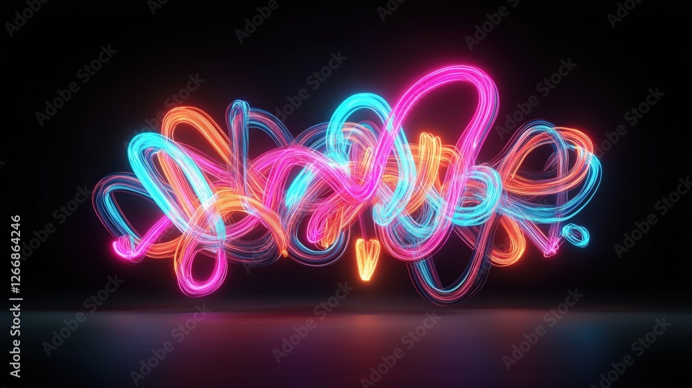 A vibrant display of swirling neon colors against a dark background, creating an energetic and dynamic visual effect. A vibrant display of swirling neon colors against a dark background, creating an energetic and dynamic visual effect.
