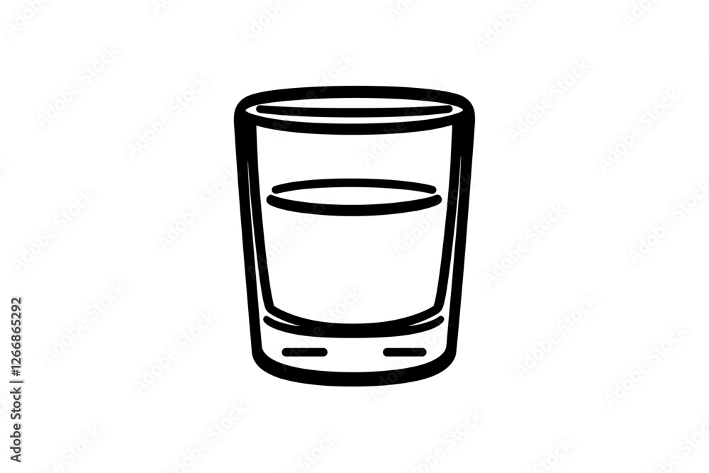Glass icon solid black line on white background. editable icon, vector, and illustration. Glass icon solid black line on white background. editable icon, vector, and illustration.
